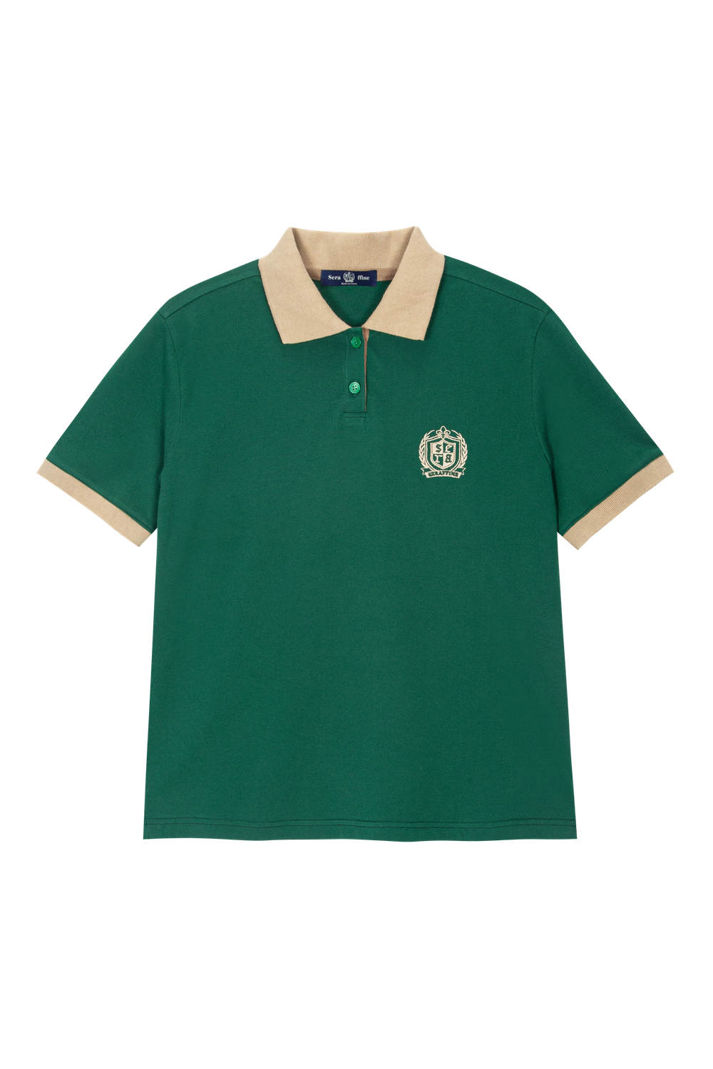 Sera Badge Embroidery Classic Polo Tee_Green