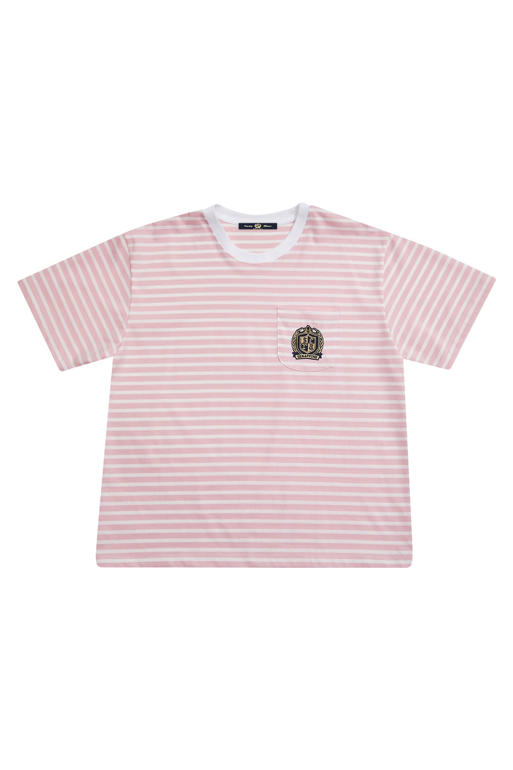 EMBROIDERED STRIPED TEE_PINK