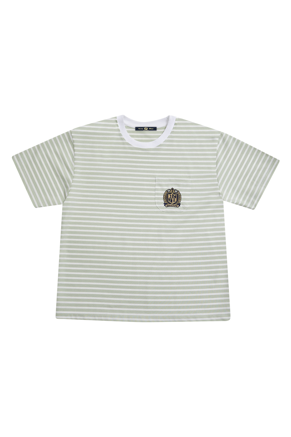 EMBROIDERED STRIPED TEE_MINT