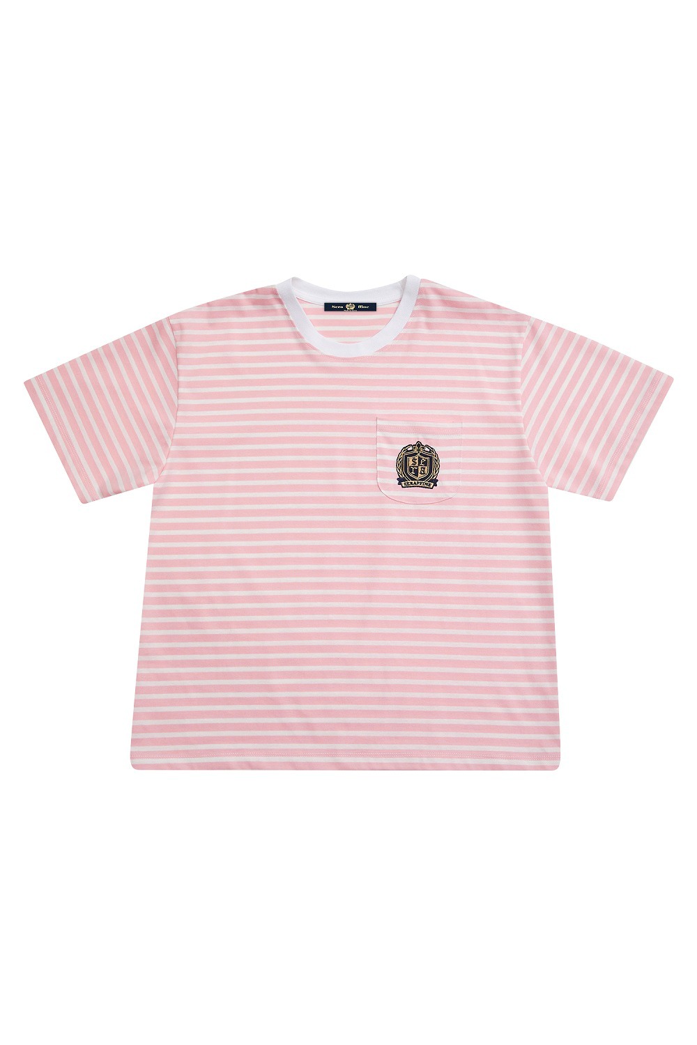 EMBROIDERED STRIPED TEE_PINK